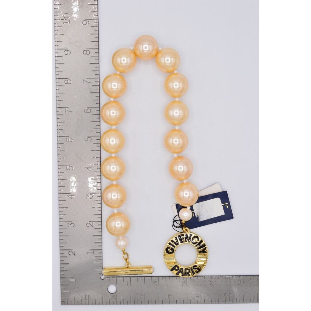 Givenchy Vintage Runway Logo Choker Necklace Chunky Pearl Bold NOS 1980s BinN - Picture 4 of 12